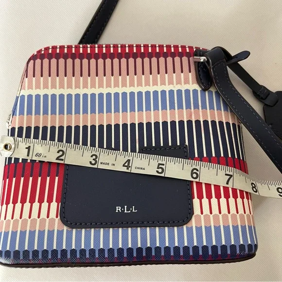 Lauren Ralph Lauren Red White Blue Crossbody Bag Lindley Alissa - Picture 14 of 16